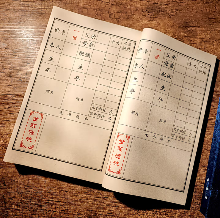 高档精装家谱族谱本函套装空白宣纸线装本祖谱姓氏家族子孙世系宗